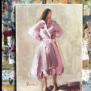 Oil Painting "Woman in Pink Dress"